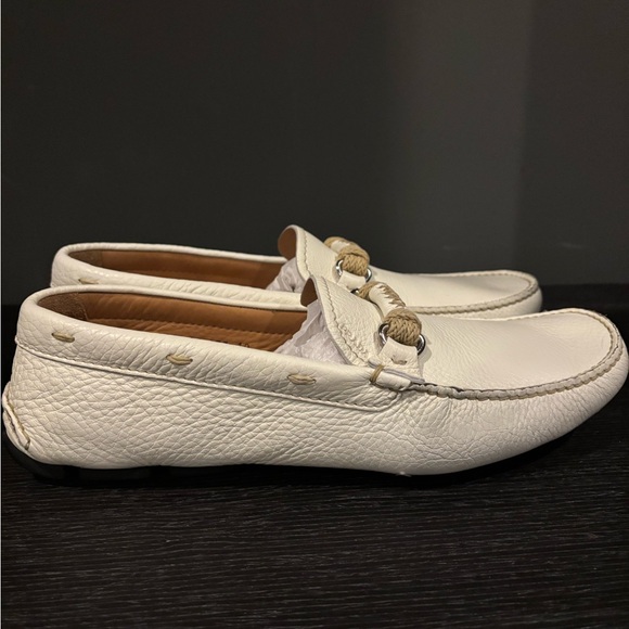 Prada White Pebble Leather Loafers in SIZE 10 - Picture 7 of 7
